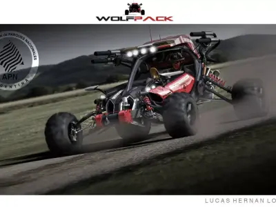 FIRE BUGGY Low-poly 3D model