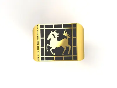 man porsche gold ring mr0019 3D print model