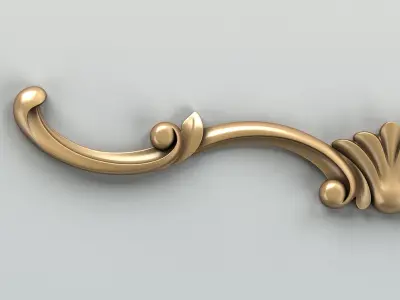 Carved decor horizontal 015 3D model