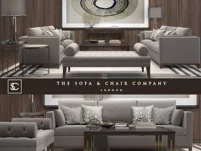 BALTHUS SOFA   MILTON STOOL    CAVUS  LIGHT   10 in 1 3D model 3D model