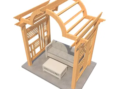 Pergola 7  Low-poly 3D model