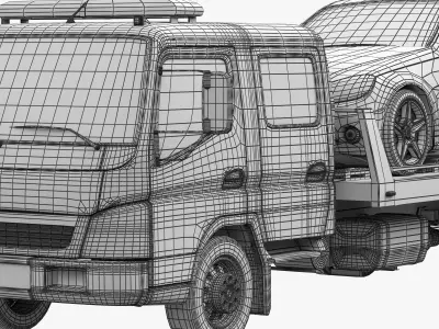 Tow truck double cab 3D model