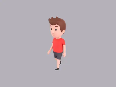 Cartoon Male Character Rigged 001 3D model