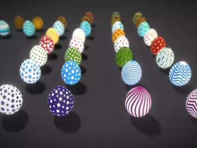 Collections Easter Eggs8 Low-poly 3D model