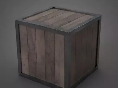 BOX of wood and metal Free 3D model