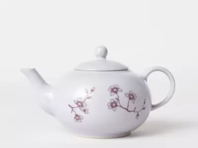 Cherry Blossom Teapot model pack Low-poly 3D model