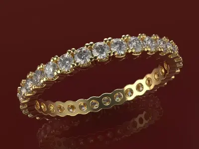 Ring with diamonds A2 Free 3D print model