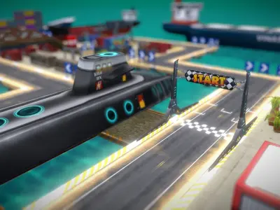 V5 Road Seaport Low-poly 3D model