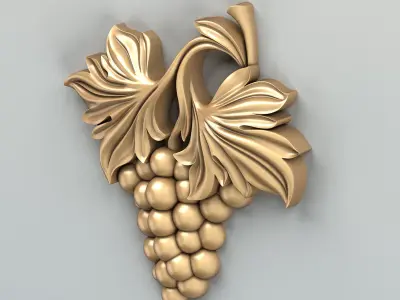 Carved decor vertical 016 3D model