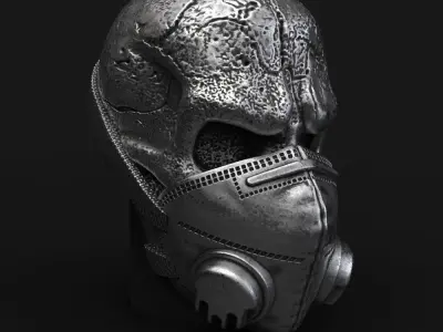 Skull Pendant jewelry with mask vol2  3D print model