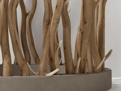 Branch folding screen Ring decor n1 3D model