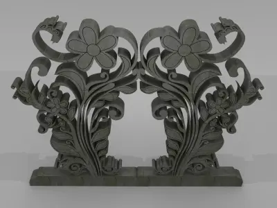 3D Rendering of Gapura Ornament Low-poly 3D model