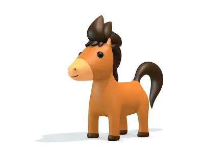 Cartoon Horse Low-poly 3D model
