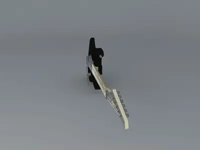 Guitar with spiderweb graphics Free 3D model