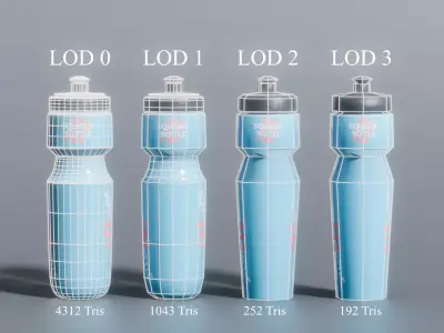 Sports Squeeze Bottle Low-poly 3D model