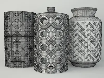 Porcelain Vases 3D model