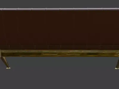 Luxury Tufted Leather Sofa 3D Model 3D model