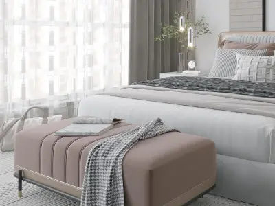 villa bedroom decoration Modern Home 3D model