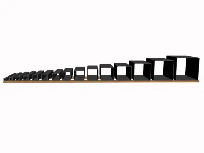 5 16in Wall Square Tube 3D model