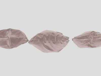 Three Soft Pillows Low-poly 3D model