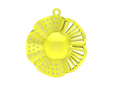 A4706 Luxury Diamond Pearl Pendant 3D print model