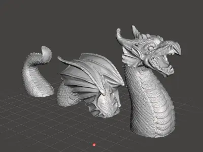 garden dragon 3 parts 3D print model