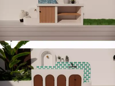Bathroom Cabinet With Sink -B6 3D model