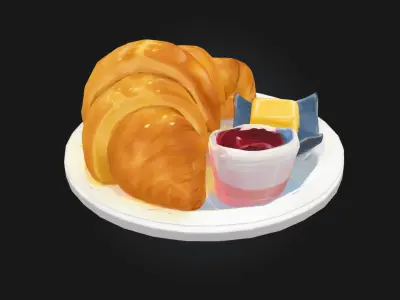 Croissant Delight  Buttery Layers of Morning Luxury 3D model