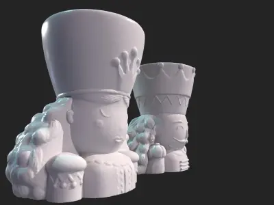 King Queen Flower Planter  3D print model