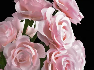 Pink rose bouquet 3D model