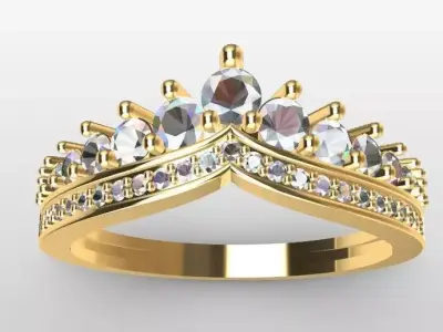 ANILLO TIARA - solitario 3D print model