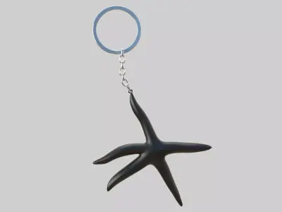 starfish keychain black 3D model