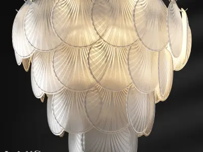 Glass Shells Suspension Chandelier 3D model