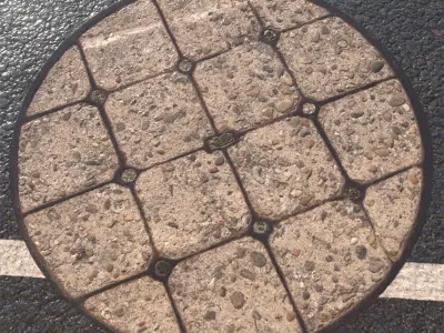 Wet asphalt 34 png pbr seamless 4k 3D model