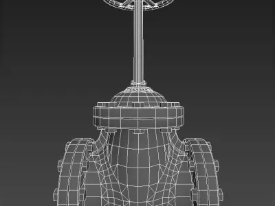 Big pipe check valve Low-poly 3D model