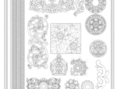 Baroque Engraving Ornament Collection Vol-5 - 3ds Max  Corona 3D model