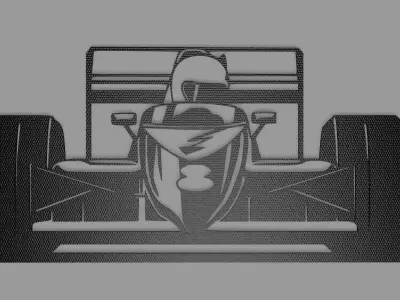 FORMULA 1 CAR WALL DECO STL FILE 3D print model