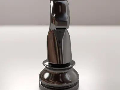 Knight chess piece with horse head 3D model