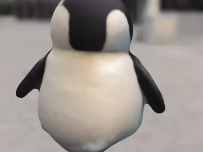 Cute Baby Penguin Low-poly 3D model