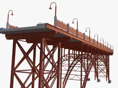 Steel bridge 3D model