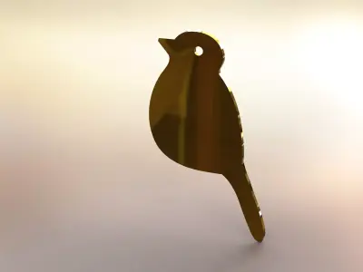 Robin-2 gold bird Free 3D model