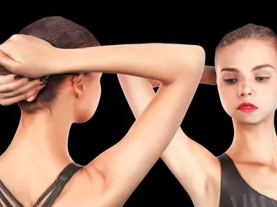 Scan dancing female 18 Low-poly 3D model