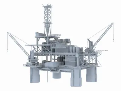 Oil rig - no textures 3D model