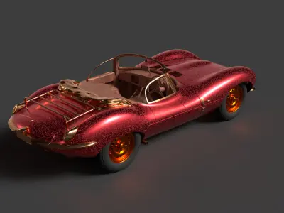 Red vintage car   3D model