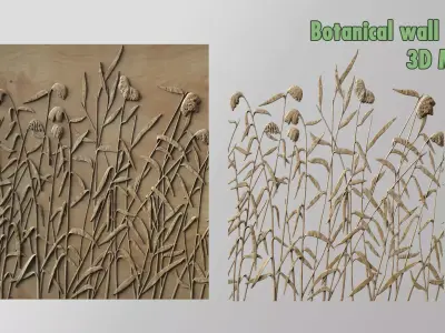 Botanical wall decor 3d Model 3D print model