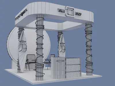 Booth Exhibition Stand a596e 3D model