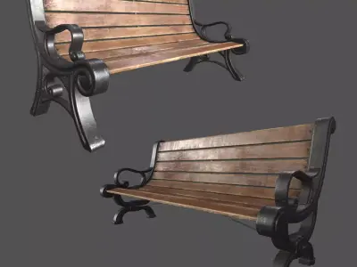 Benches Pack - Gameready Asset Low-poly 3D model