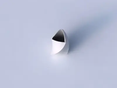 Vase curved tipping triangle with bands 3D print model