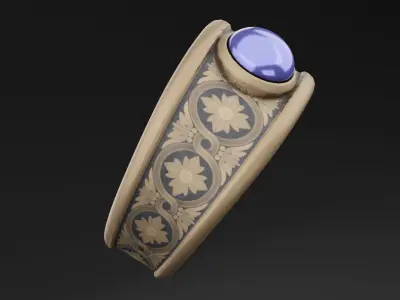 Blue Diamond Ring Free low-poly 3D model