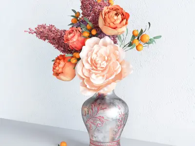 Spring Summer Bright Bouquet 3D model